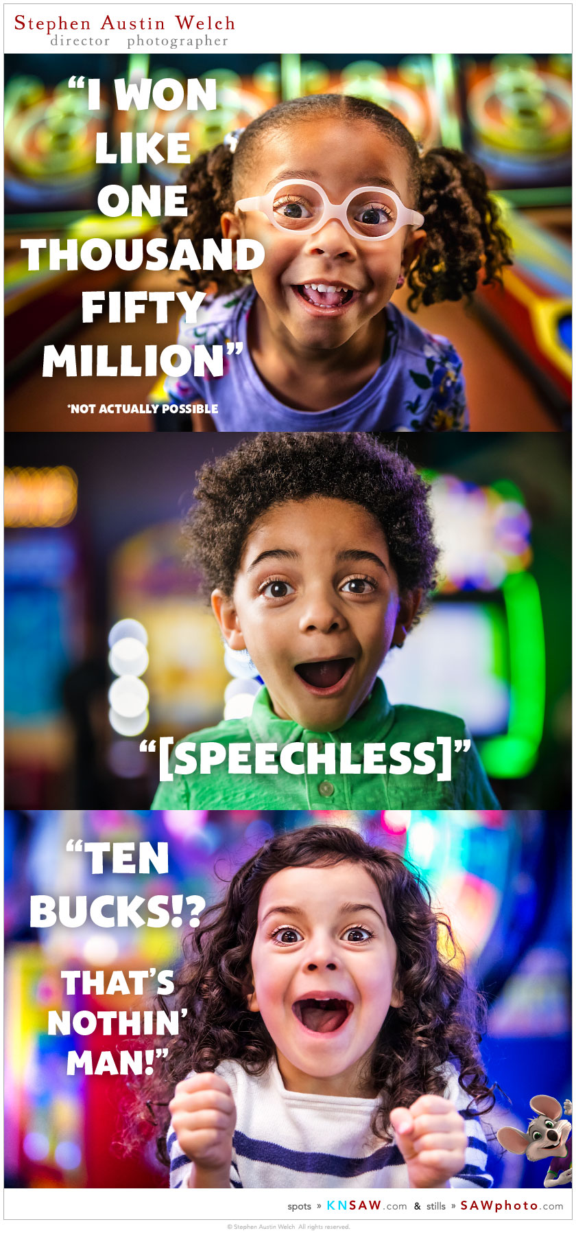 stephen austin welch director photographer sawphoto knsaw chuck e cheese