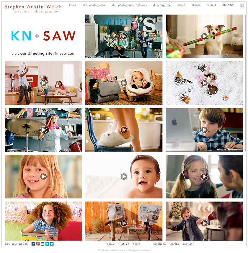 Stephen Austin Welch director photographer sawphoto website directing reel